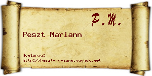 Peszt Mariann névjegykártya